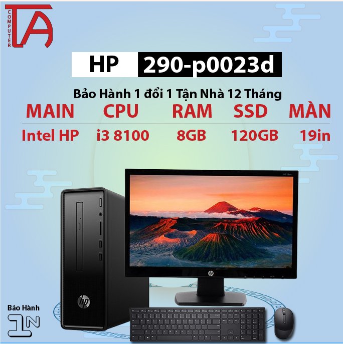 Máy Tính Văn Phòng HP 290 Chip i3 8100 + Màn Hình 19 inch